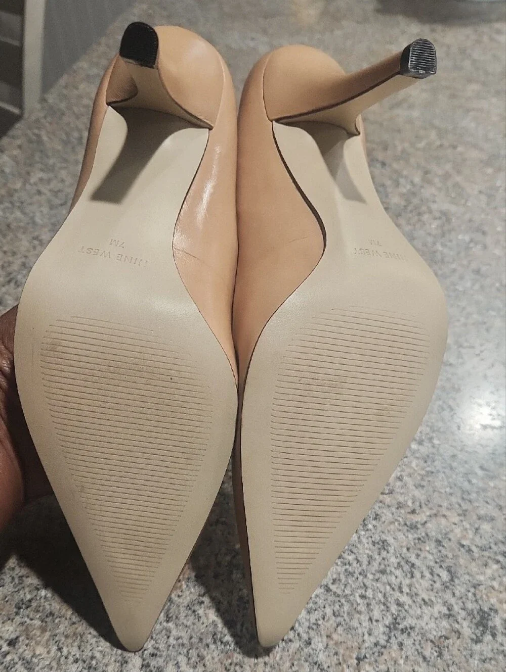 Nine West Freda Nude Pointed-Toe Leather Stiletto Pumps Classic Chic Business